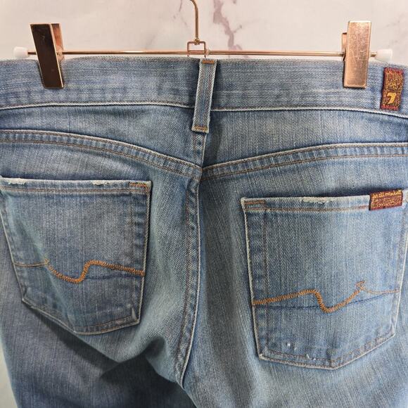 7 For All Mankind Jeans Womens 29 Vintage Y2K Light Wash Mid Rise Boot Denim - Picture 7 of 12